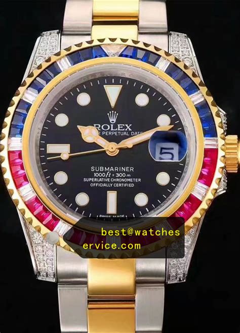 rolex blue red diamonds